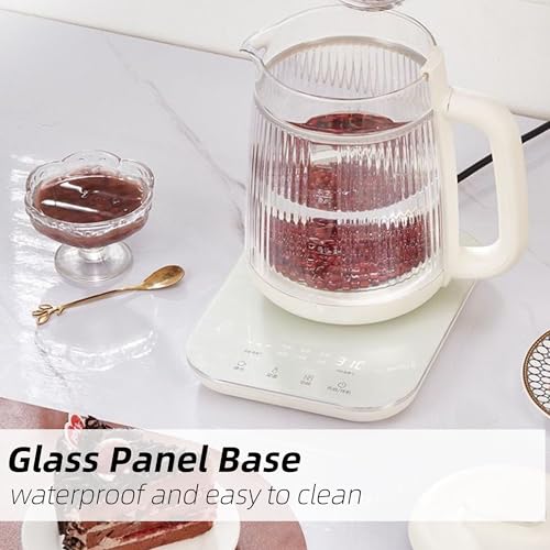 Health Pot, 1.5L Double-Layer Glass Electric Kettle with Stew Pot, 9-in-1 Multi-Function Tea Maker for Soup, Porridge, Herbal Tea, Stainless Steel Base, Glass Touch Panel, Programmable by HaiiuzHi - Image 3