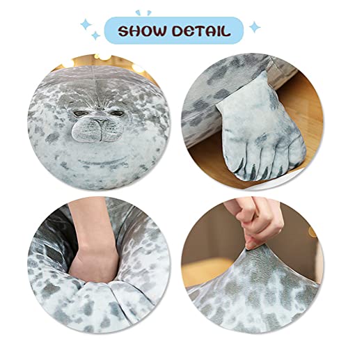 Malaxlx Chubby Blob Seal Plush Toy Pillow Stuffed Ocean Animal Soft Hugging Pillow Dolls Toys Gifts For Kids Boys Girls (60Cm/23.6") #TOP3