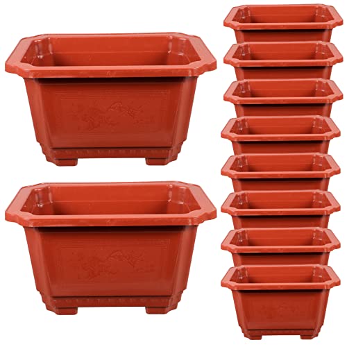 Vaguelly 10 macetas de Entrenamiento para bonsái, Crecimiento para bonsái, Maceta Rectangular de plástico con Agujeros de Drenaje, Maceta Grande y Profunda para jardín de Infantes,