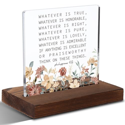 Biblical Inspirational Acrylic Plaque, Uplifting Gift for Christian Friends, Meaningful Gift for Believers, Faith - Based Positive Decor, Transparent Acrylic Plaque, XXD179