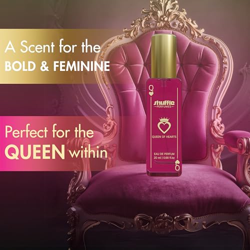 Image of Queen of Hearts Eau De Perfum with Jasmine, Iris, Velvet, Sandalwood & Rosewood | Premium Natural Long Lasting Perfume for Women - 20ml