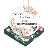 Memorial Christmas Hummingbird Ornament - Remember Loved One with Ceramic Ornament, 3 Inch, Gift Box