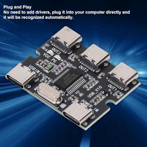 Módulo de expansión USB tipo C duradero: concentrador plug and play de 3 salidas 5V 4