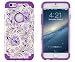 iPhone 6, DandyCase 2in1 Hybrid High Impact Hard Lavender & Cream Floral Pattern + Purple Silicone Case Cover for Apple iPhone 6 (4.7" screen) + DandyCase Screen Cleaner