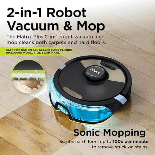Image of SharkMatrix Plus 2-in-1 Robot Vacuum & Mop, Black /Brass, AV2610WA