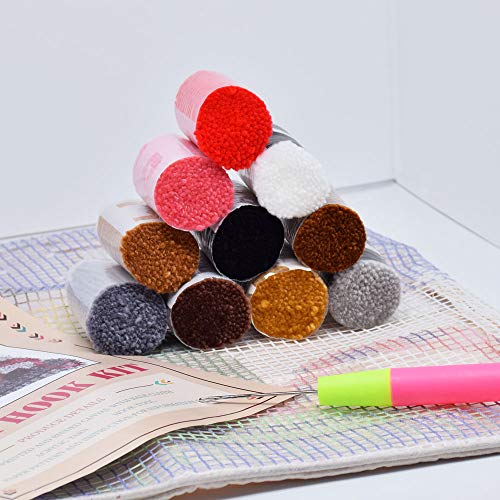 Image of Ylkgogo Latch Hook Pillow Kit for Adults Beginners DIY Throw Pillow Cover Crochet Yarn Kits Printed Canvas Sofa Decor 17 X 17Inches(Ghost)