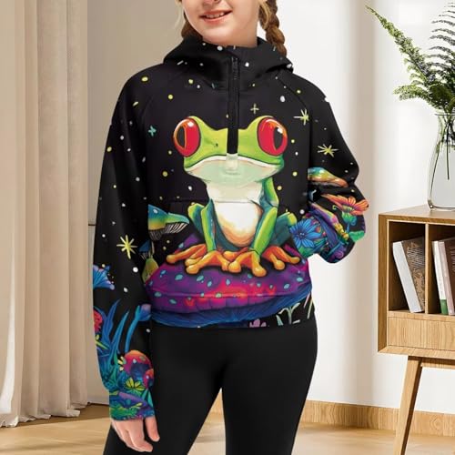 Uourmeti Long Sleeve Half Zip Sweatshirt with Pockets Thin Sweater Jumper4