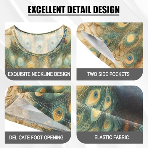 senya Short Sleeve Pajamas Sets Summer Cotton Sleepwear Beautiful Peacock4