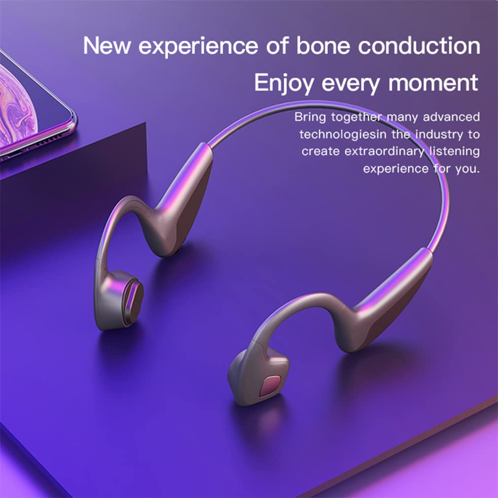 Słuchawki do przewodzenia kości, bezprzewodowy zestaw słuchawkowy Bluetooth, wodoodporny mikrofon o wysokiej rozdzielczości, do biegania, trening, jazda,White
