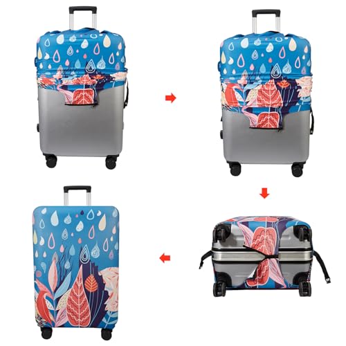 Image of WUJIAONIAO Travel Luggage Cover Baggage Suitcase Cover Protector Skins 18-32 Inch, rainy season, S (for 18--20 inch luggage), Fashion