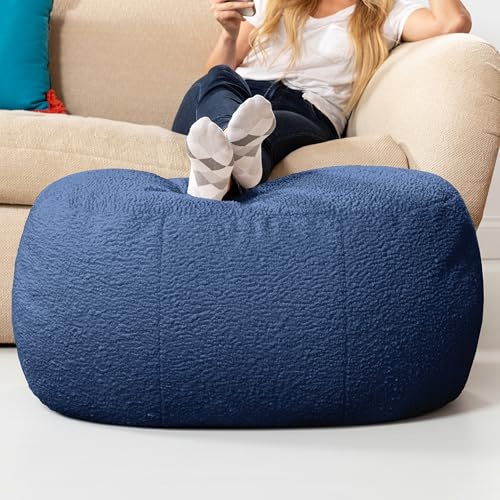 Jaxx Ellis Faux-Lamb Shearling Ottoman Pouf