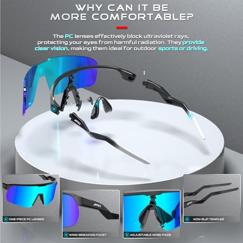 ATTCL Sports Sunglasses for Men Women UV Protection Ultralight Fishing Running Baseball Cycling Sunglasses4