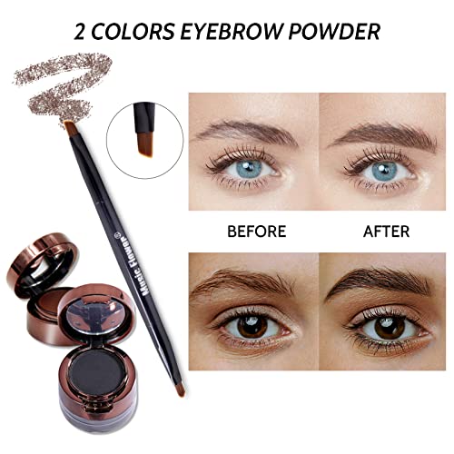 Music Flower Gel Eyeliner Eyebrow Powder, Black Brown Waterproof Eyeliner Gel - Image 4