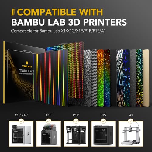 Image of 3D Printer Build Plate for Bambu Lab X1 X1C X1E P1P P1S A1, 3D Printer Accessories H1H Dual Texture 257x257mm, Flexible Spring Steel Hot Bed Platform Sheet