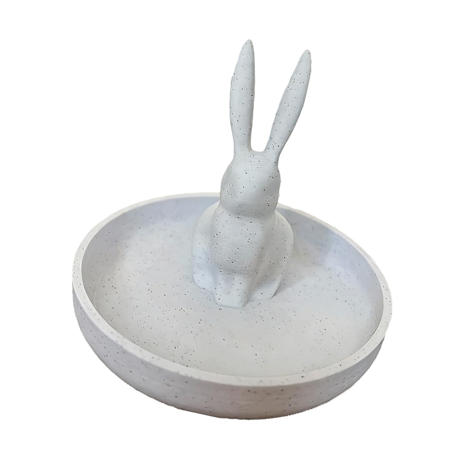 OSNIYAW Rabbits Jewelry Tray Organiser Decorative Rings Holder with Marble Pattern for Necklace Earring Storage Lovely Jewelry Planner
