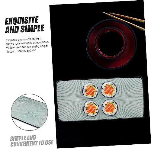 Plato cerámico rectangular para sushi miniatura 5