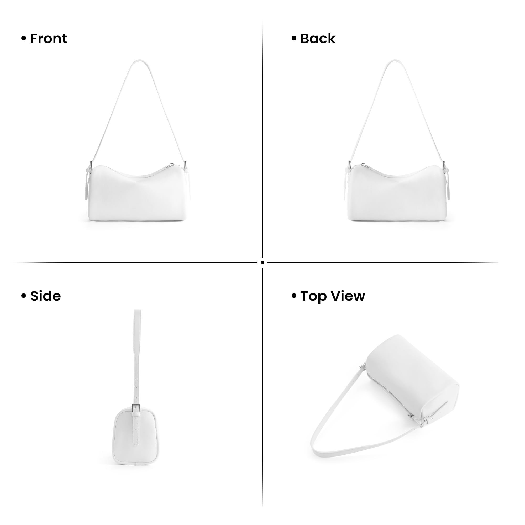 befen Bolso Bandolera de Piel Auténtica para Mujer, Bolso Hobo Mini de Hombro, Bolso Cilíndrico Pequeño de Piel con Protección RFID y dos Correas