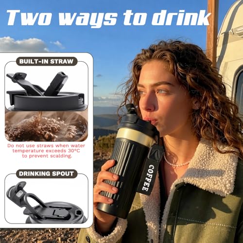 Image of Vacuum Insulated Stainless Steel Travel Coffee Mug,Leak Proof Cup with Lid