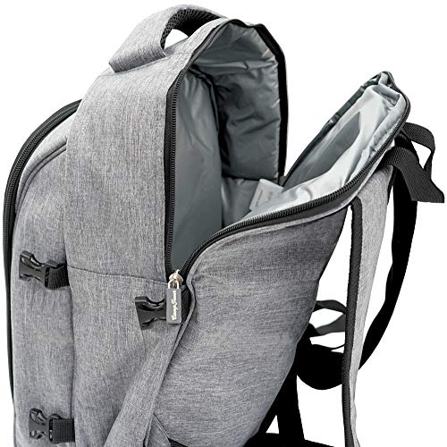 CampFeuer Picknickrucksack 32-teilig | Picknickset für 4 Personen | Grau | mit Flaschenhalter, Picknickdecke, Kühlfach und Campinggeschirr | Freizeitrucksack, Campingrucksack