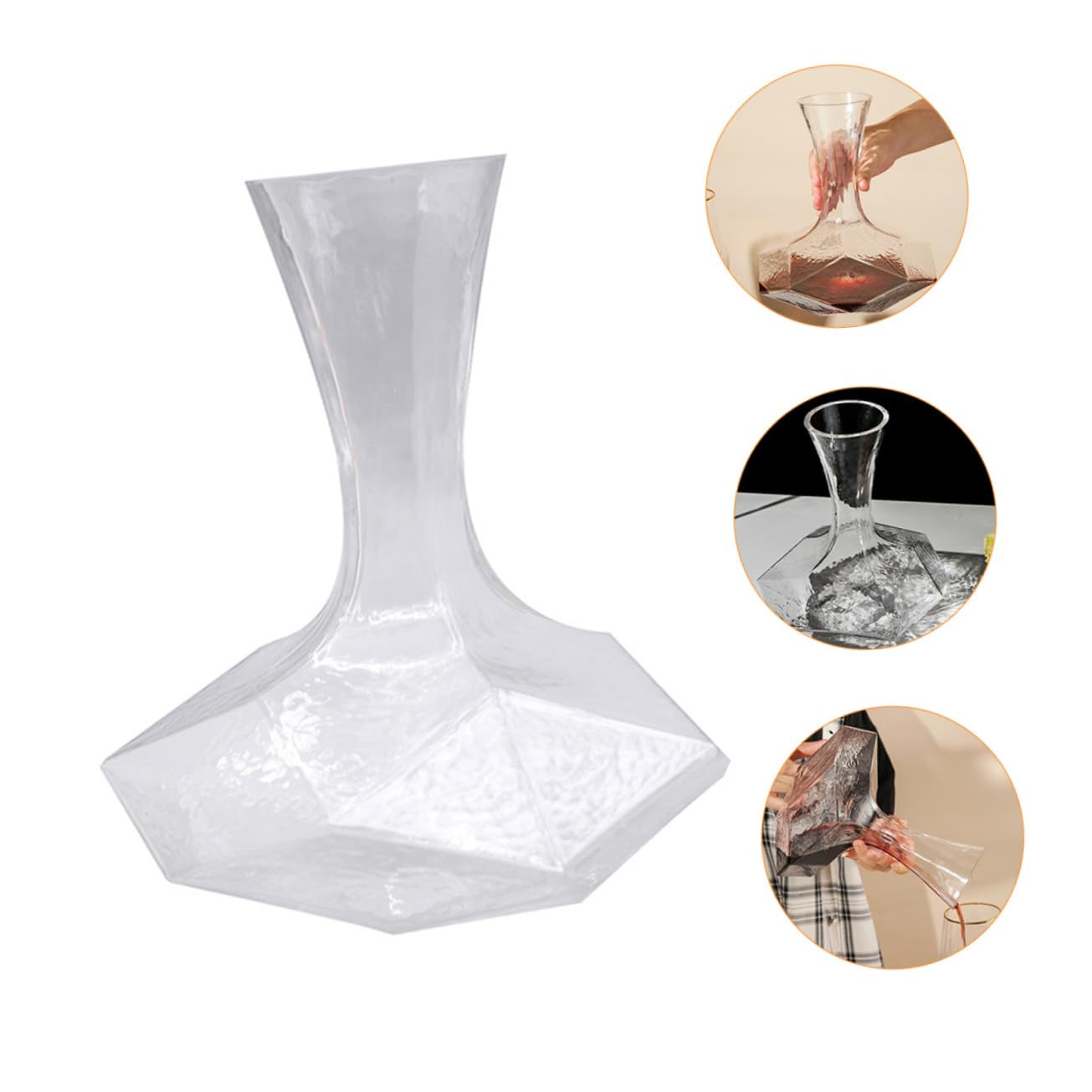 Decanter Design Semplice per Vino Geometrico in Materiale Sintetico e Funzionalità Facile da Pulire per Bar e Decorazioni Eleganti