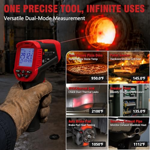 Image of NJTY UW622K High Temp Infrared Thermometer Gun, 3992F, 50:1 D:S