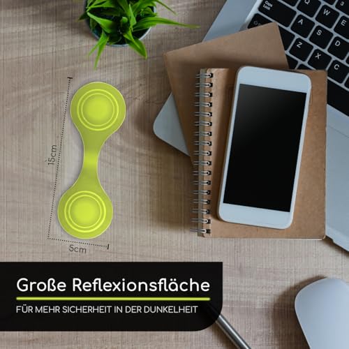 smartday Magnetische Reflektoren Gelb (4er Set) - Reflektoren Clip Anhänger für Kinder, Schulranzen, Kleidung, Kinderwagen & Hunde I Reflektor, Leuchtanhänger Hund