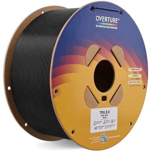 Image of OVERTURE Upgrade TPU 2.0 High-Speed Filament 1.75mm, 2KG 1pack Black