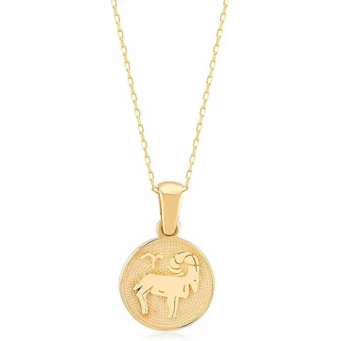 Gelin 14K Solid Gold Zodiac Sign Necklace for Women