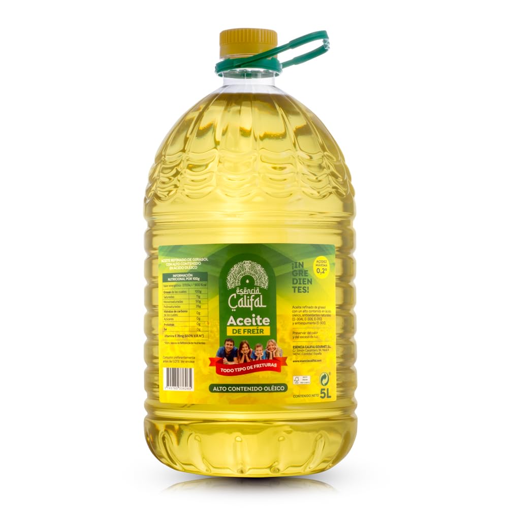 ESENCIA CALIFAL ® | Aceite de Girasol Alto Contenido Oleico 45-60% Especial Frituras - Formato 5L