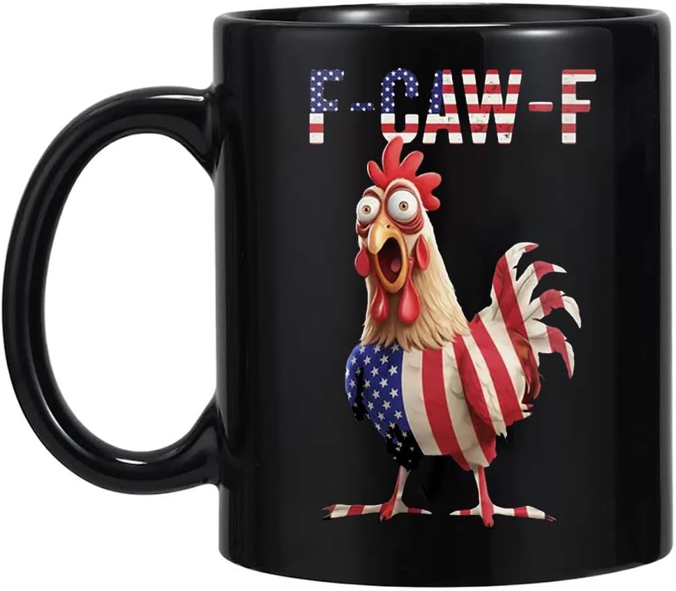 ANOVEL F-Caw-F Funny Chicken Mug White Elephant Gifts FCawF Coffee Cup 11oz