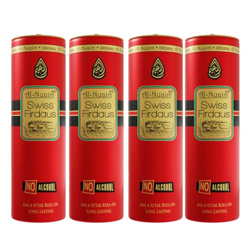 Image of Al-Nuaim Swiss Firdaus Attar Roll On - 6ml (Pack Of 4) |Luxury Scent with Long Lasting Fragrance Men