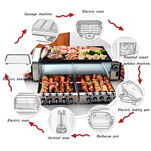 Raclette-Rauchlos BBQ Grill Mit Heißem Stein Zum Grillen Und Überbacken,Automatische 360 °, Antihaftbeschichtet 1500W