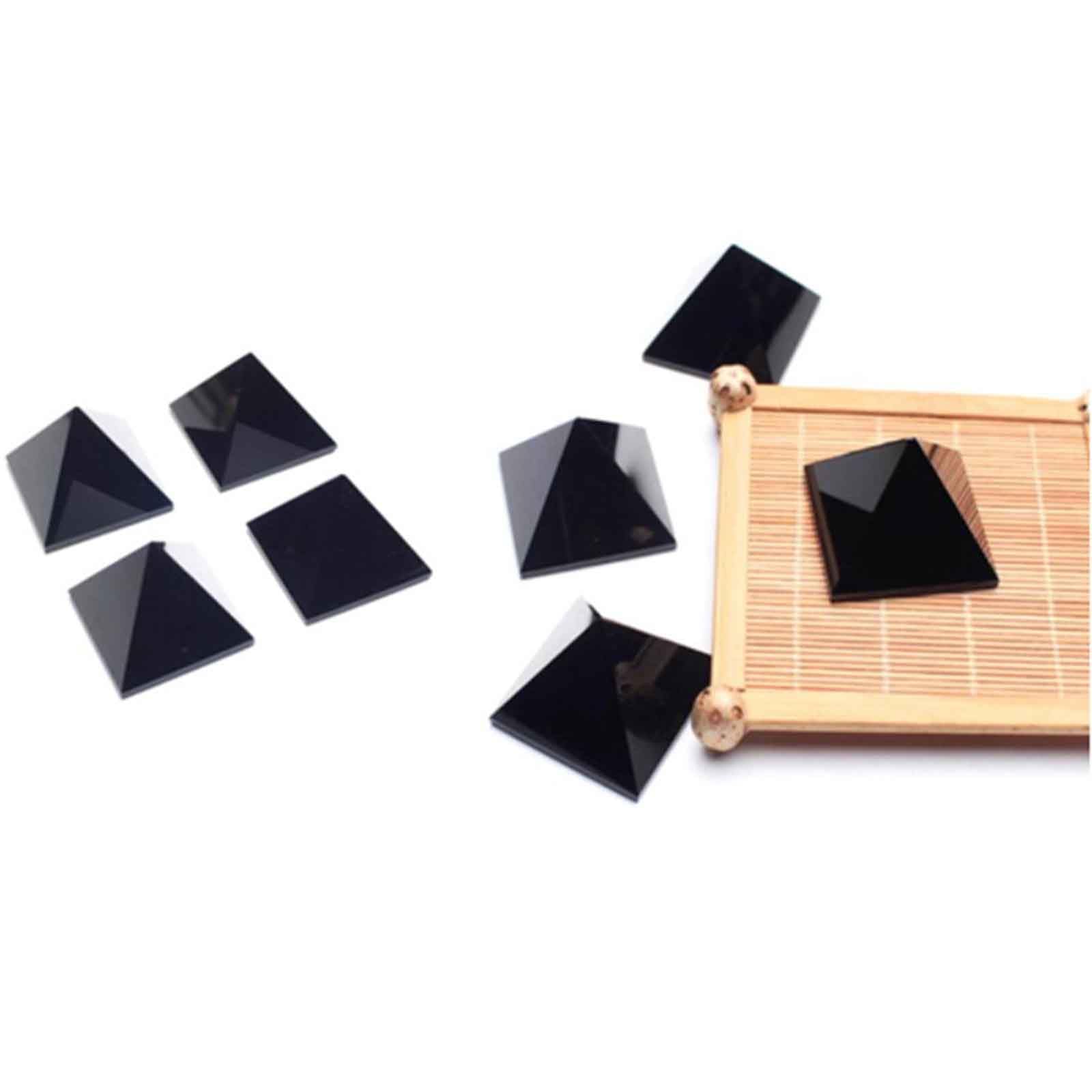Piramide di Cristallo ossidiano Nero Naturale Pietra di Cristallo di guarigione del Chakra piramidale Naturale per Chakra Reiki Home Decor,3.15in(8cm)