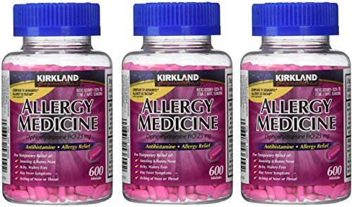 Kirkland Brand Diphenhydramine HCI 25 Mg (1 800 Count)-Allergy Medicine and AntihistamineCompare to Active Ingredient of Benadryl Allergy Generic