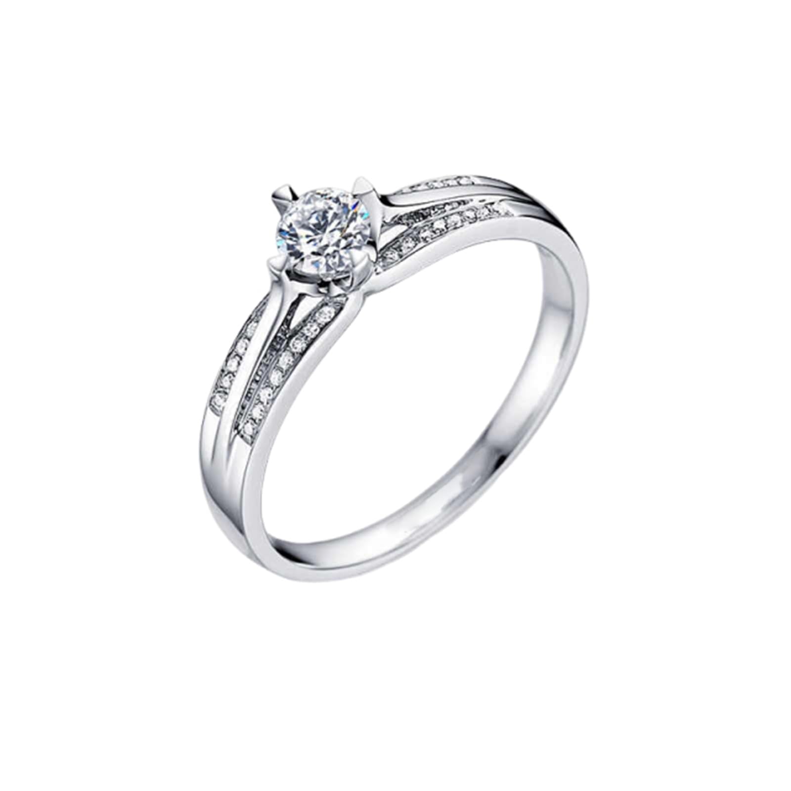 Epinki 950 Platinum/9K/14K/18K Weißgold Trauringe Echt Schmuck, Klassiker Eheringe Labor Erstellt Diamant, Ring Gold 750/585/ 375, Gr.47-70