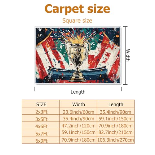 Alfombra de área estética roja y rectangular de 6x9 para evitar resbalones 3