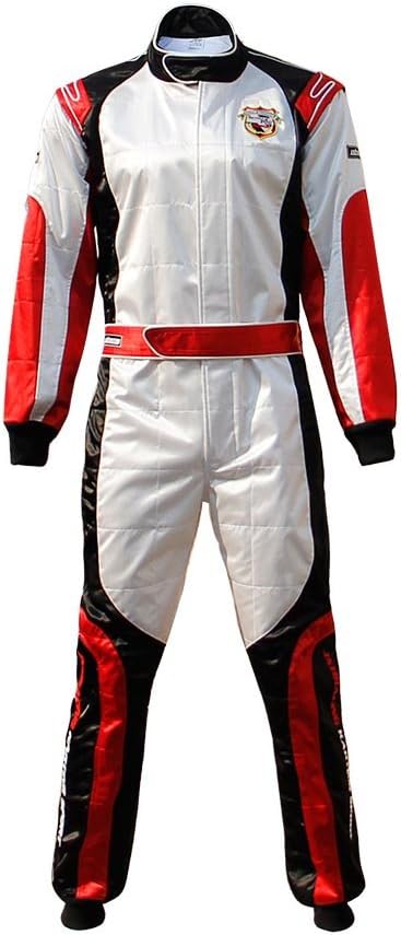 jxhracing K003 Two Layers GO Karts One-Piece suit-Red-Small