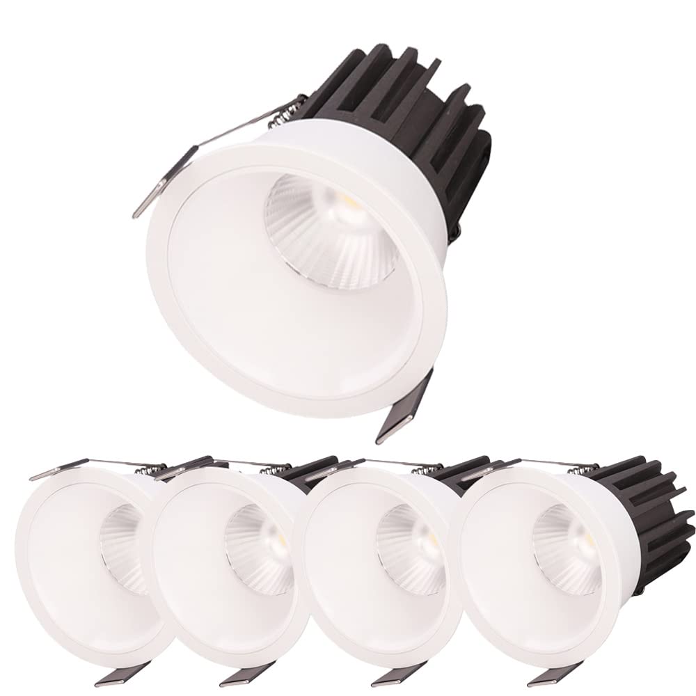 Faretti per soffitto Confezione da 5 faretti Impermeabili con deflettore Mini faretto a LED 9W12W15W Faretto Rotondo Bianco per Doccia Bagno Lampada da soffitto