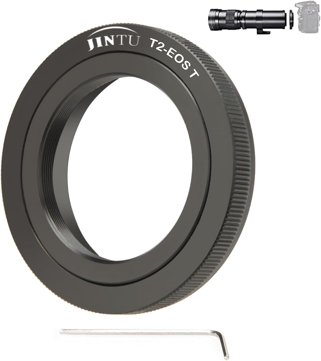 T Mount Adapter Compatible with Canon T3, T3i, T5, T5i, T6i, T6s, T7, T7I, T8I, SL3 4000D 2000D 1200D 1300D 90D 80D 200D 250D 60D 70D 77D 5D IV 850D 650D 750D 7D