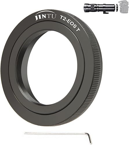 JINTU Adaptador de montaje en T compatible con Canon T3, T3i, T5, T5i, T6i, T6s, T7, T7I, T8I, SL3 4000D 2000D 1200D 1300D 90D 80D 200D 250D 60D 70D