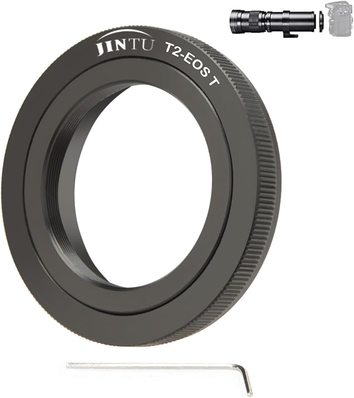 T Mount Adapter Compatible with Canon T3, T3i, T5, T5i, T6i, T6s, T7, T7I, T8I, SL3 4000D 2000D 1200D 1300D 90D 80D 200D 250D 60D 70D 77D 5D IV 850D 650D 750D 7D