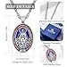 EUDORA S925 Sterling Silver Virgin Mary Necklace Miraculous Medal for Women Men, Colorful Blessed Mother Medal Virgencita Pendant Religious Christian Jewelry Gift for Womens Men, 22