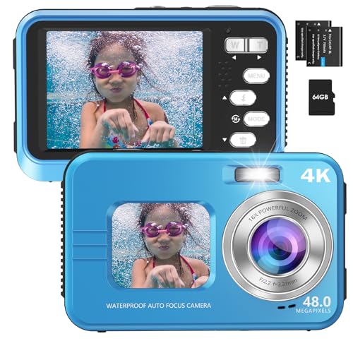 HICSHON デジタルカメラ デジカメ 4K 水中カメラ 防水カメラ...