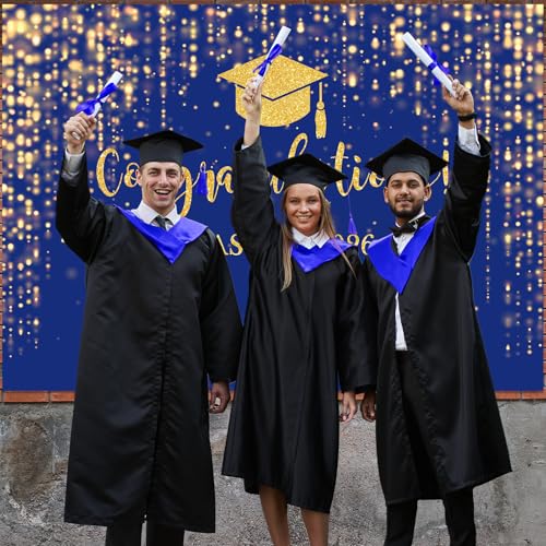 Mocsicka fondo de graduación 10x7ft azul oro brillo miniatura 6