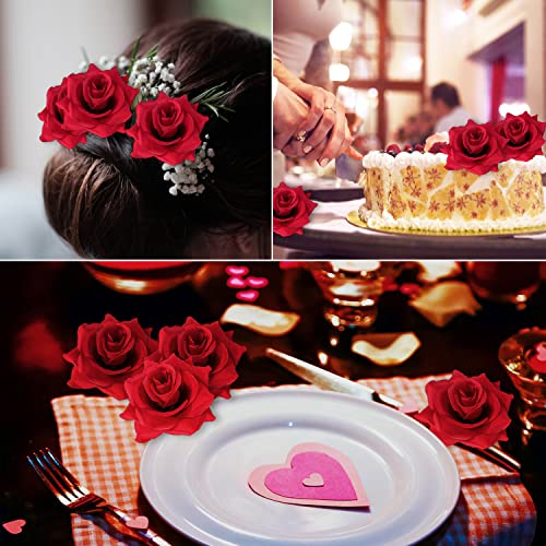 10Pcs 4 Inch Roses Artificial Flowers Heads Floral For Valentines Day Wedding Proposal Engagement Anniversary Diy Hat Clothes Album Decoration #TOP3