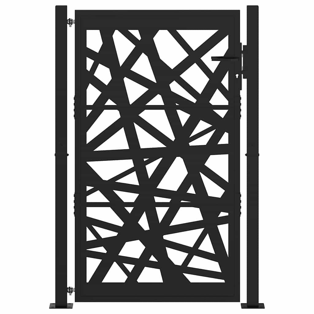 Generico Cancello da Giardino Nero 105x155 cm in Acciaio Design Leggero,Nero,21.7kg,4100951
