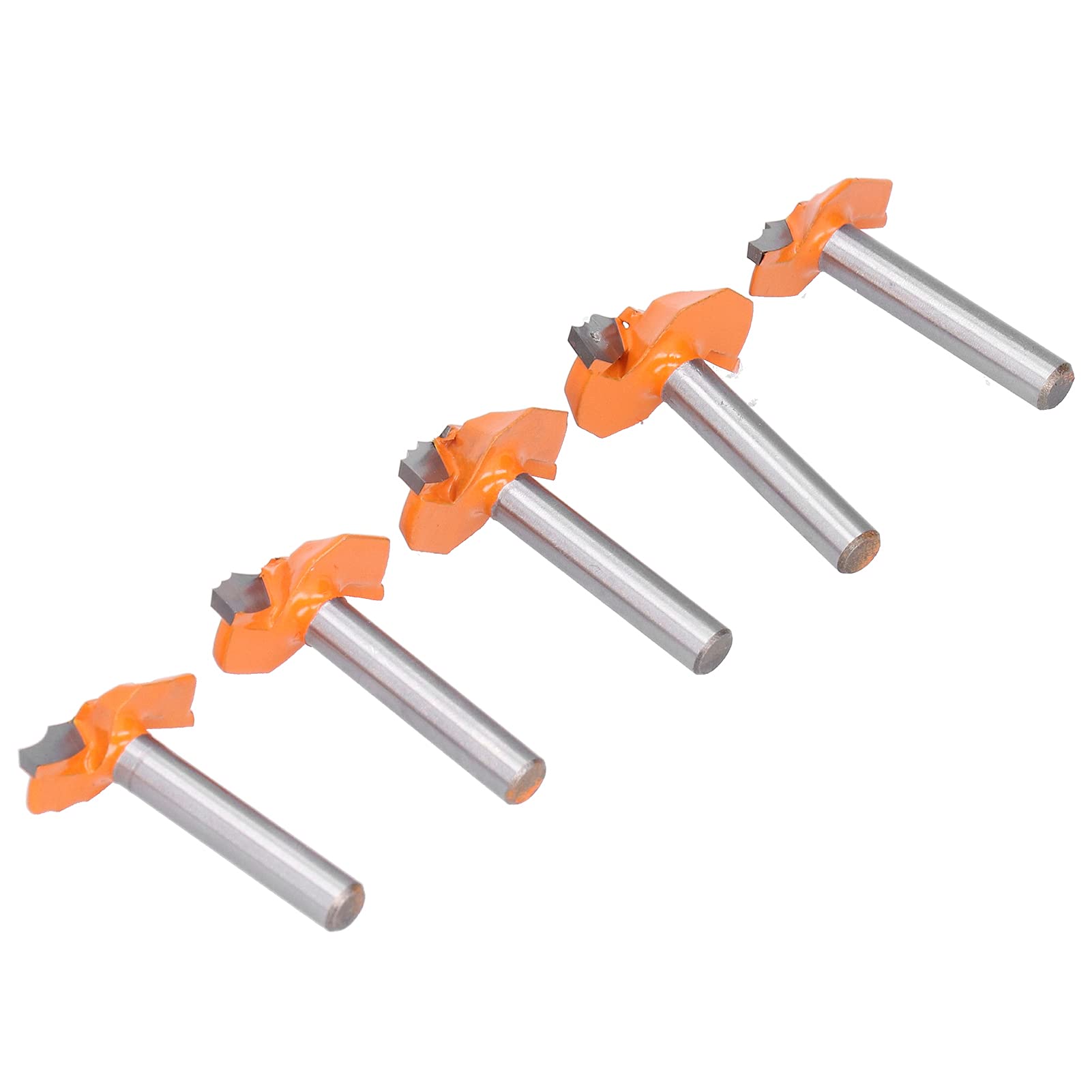 5 pezzi di fresa per router con gambo da 1/4", frese in carburo per router per legno, utensili da taglio per lavorazione del legno per porte di armadi con punte in lega YG6, set di