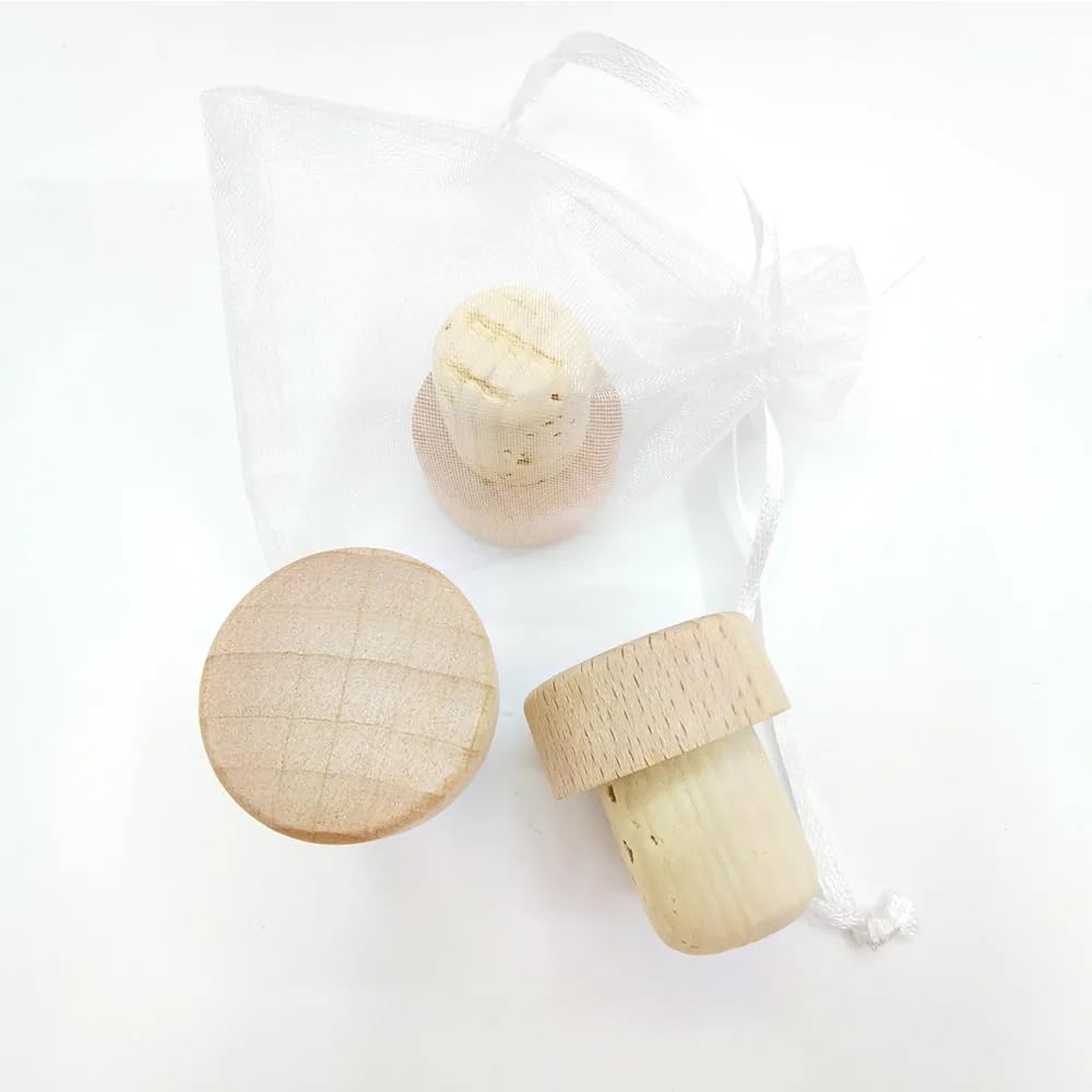 Tapones de corcho de vino de madera personalizados, tapón de corcho personalizado, ideas de fiesta de boda, recuerdos de agradecimiento para invitados, tapones de vino para boda (100 unidades)