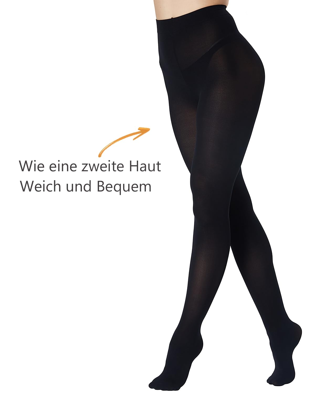 DUCMODA Collant Donna a Vita Alta 80 D morbidi, elastici, semi-opachi, tinta unita