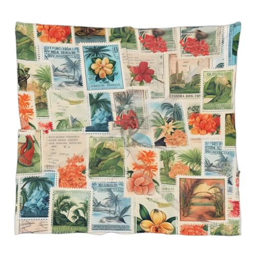 Cute Love Floral Fashion Hair Scarf Lightweight Silk Feeling Head Scarf Square Bandanas for Women - Main Image